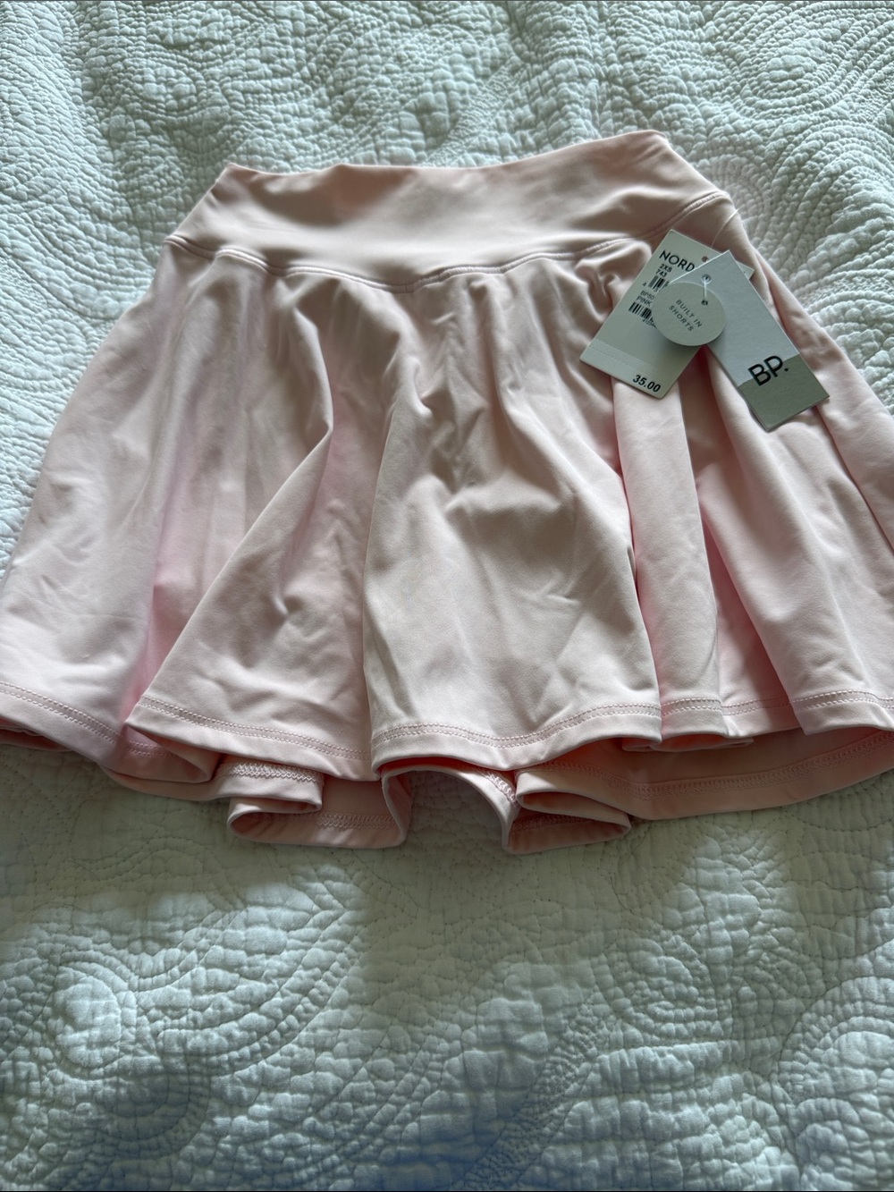 NWT BP XXS Pale Pink Athletic Skort with Built-In Shorts Nordstrom